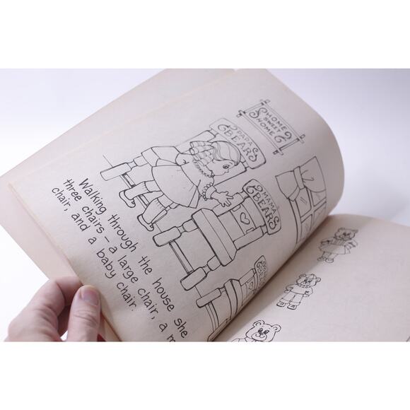 Goldilocks, And The Three Bears, Coloring And Activity, 1988, Landall, Uncolored - Picture 3 of 4